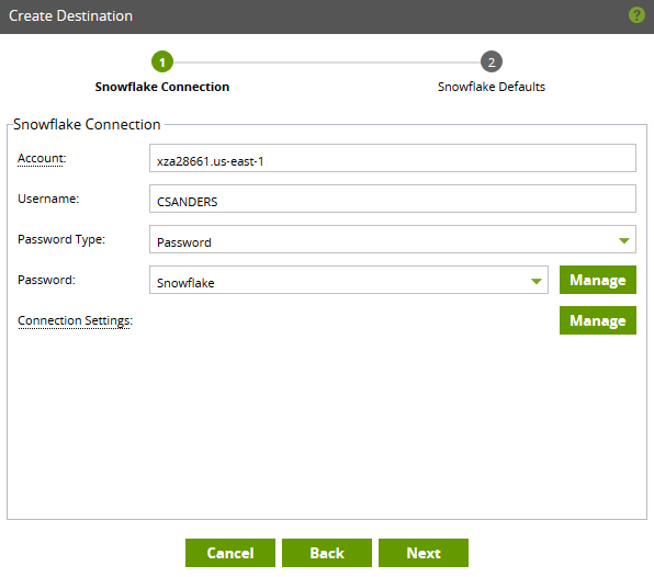 Matillion Data Loader - Destination