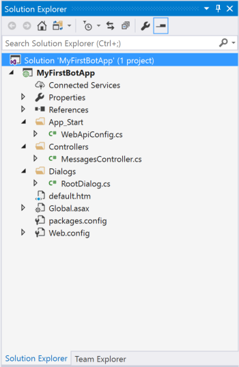 Microsoft Bot: Solution Explorer